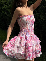 Cecilia | Strapless Floral Dress