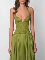 Gaia | Lace Corset Maxi Dress