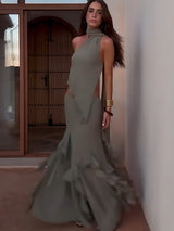 Olive Mirag Draped Ruffle Skirt Set