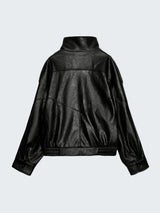Mara | Faux Leather Bomber Jacket