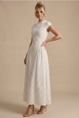 Marcelline | Polka Dot A Line Maxi Dress