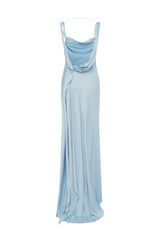 Celeste | Backless Satin Maxi Dress