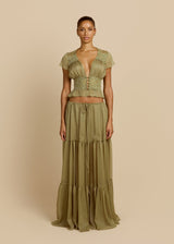 Freya | Lace Trim Maxi Set