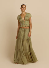 Freya | Lace Trim Maxi Set