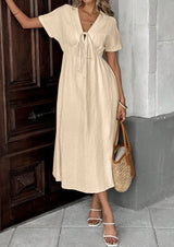 Elspeth | Tie-Front Midi Dress