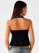Nerissa | Embellished Halter Top