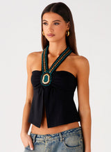 Nerissa | Embellished Halter Top