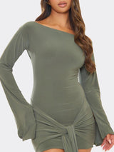 Elina | Draped Sleeve Mini Dress