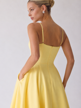Solenne | Structured Bustier Midi Dress