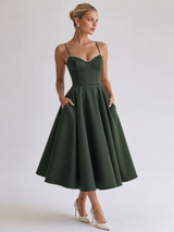 Solenne | Structured Bustier Midi Dress