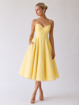 Solenne | Structured Bustier Midi Dress