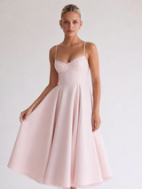 Solenne | Structured Bustier Midi Dress