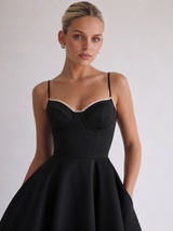 Solenne | Structured Bustier Midi Dress