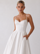 Solenne | Structured Bustier Midi Dress
