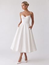 Solenne | Structured Bustier Midi Dress