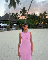 Mika | Round Neck Knitted Maxi Dress