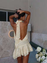 Gianna | Halter Lace Mini Dress
