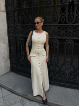 Fiona | Knit Sleeveless Maxi Dress