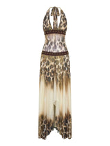 Zaria | Leopard Halter Maxi Dress