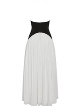 Harlowe Contrast Corset Maxi Dress in White, back view.
