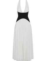 Harlowe Contrast Corset Maxi Dress in White, front view.