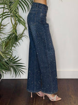 Luna | Crystal Embellished Straight Jeans