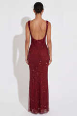 Brielle | Rhinestone Mesh Maxi Dress