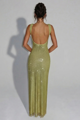 Brielle | Rhinestone Mesh Maxi Dress