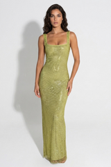 Brielle | Rhinestone Mesh Maxi Dress