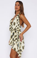 Presley | Animal Print Halter Mini Dress