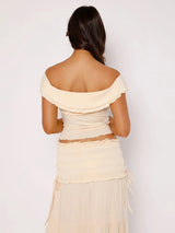 Paula | Ruffled Top with Maxi Skirt Boho Set