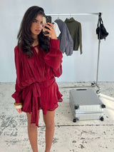 Zephyra | Dark Red Mini Dress