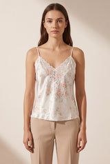 Evadne | Floral Lace Trim Cami Top
