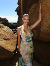 Reign | Backless Halter Maxi Dress