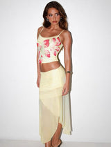 Kenia | Floral Print Mesh Two Piece Set