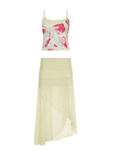 Kenia | Floral Print Mesh Two Piece Set