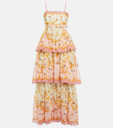Eloise | Floral Tiered Scallop Midi Dress
