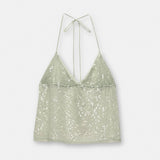 Demi | Sequin Sheer Halter Top
