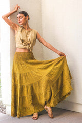 Hadley | Tiered Cheesecloth Maxi Skirt