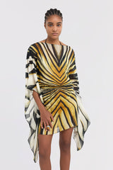 Jessa | Tiger Print Kaftan Mini Dress