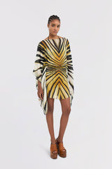 Jessa | Tiger Print Kaftan Mini Dress