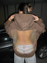 Maya | Mesh Back Oversized Hoodie