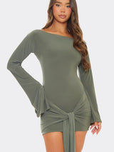 Elina | Draped Sleeve Mini Dress