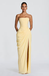 Goldie | Strapless Draped Maxi Dress