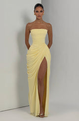 Goldie | Strapless Draped Maxi Dress