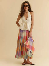 Aurielle | Patchwork Midi Skirt