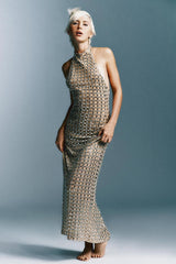 Lena | Sparkly Mesh Halter Dress