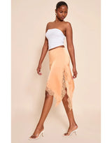 Poppy | Lace Satin Midi Skirt