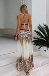Lexie | Leopard Print Studded Maxi Dress