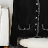 Elise | Velvet Trim Cardigan